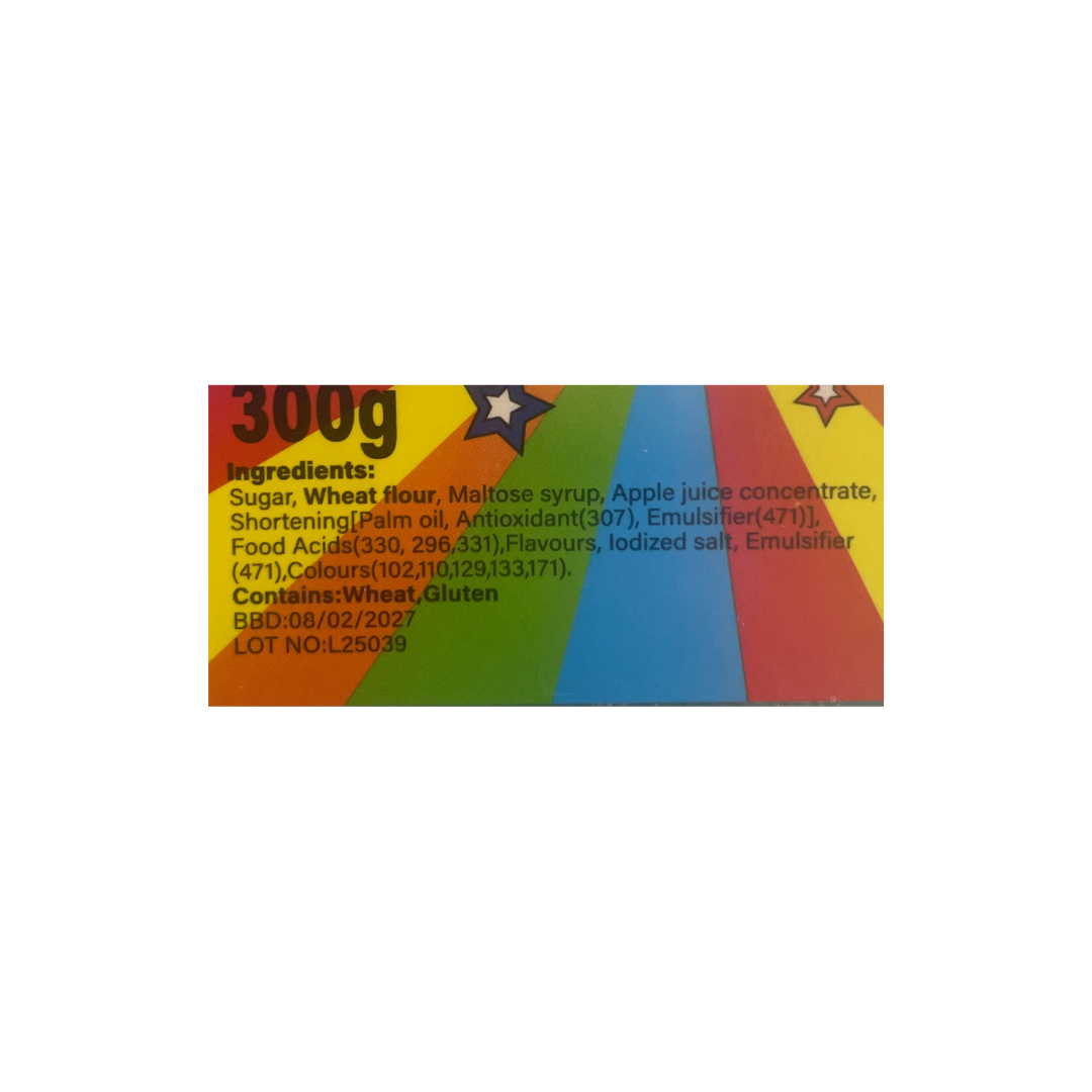 TNT Sour Straps Multicolour Tub 300g