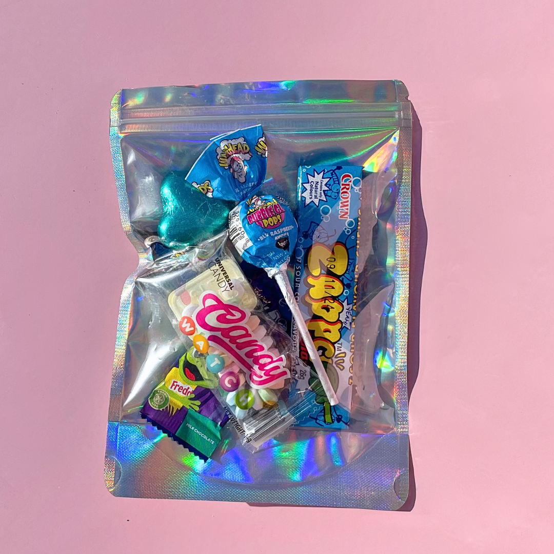 Blue Treat Lolly Bag Pre Made Lolly Bag