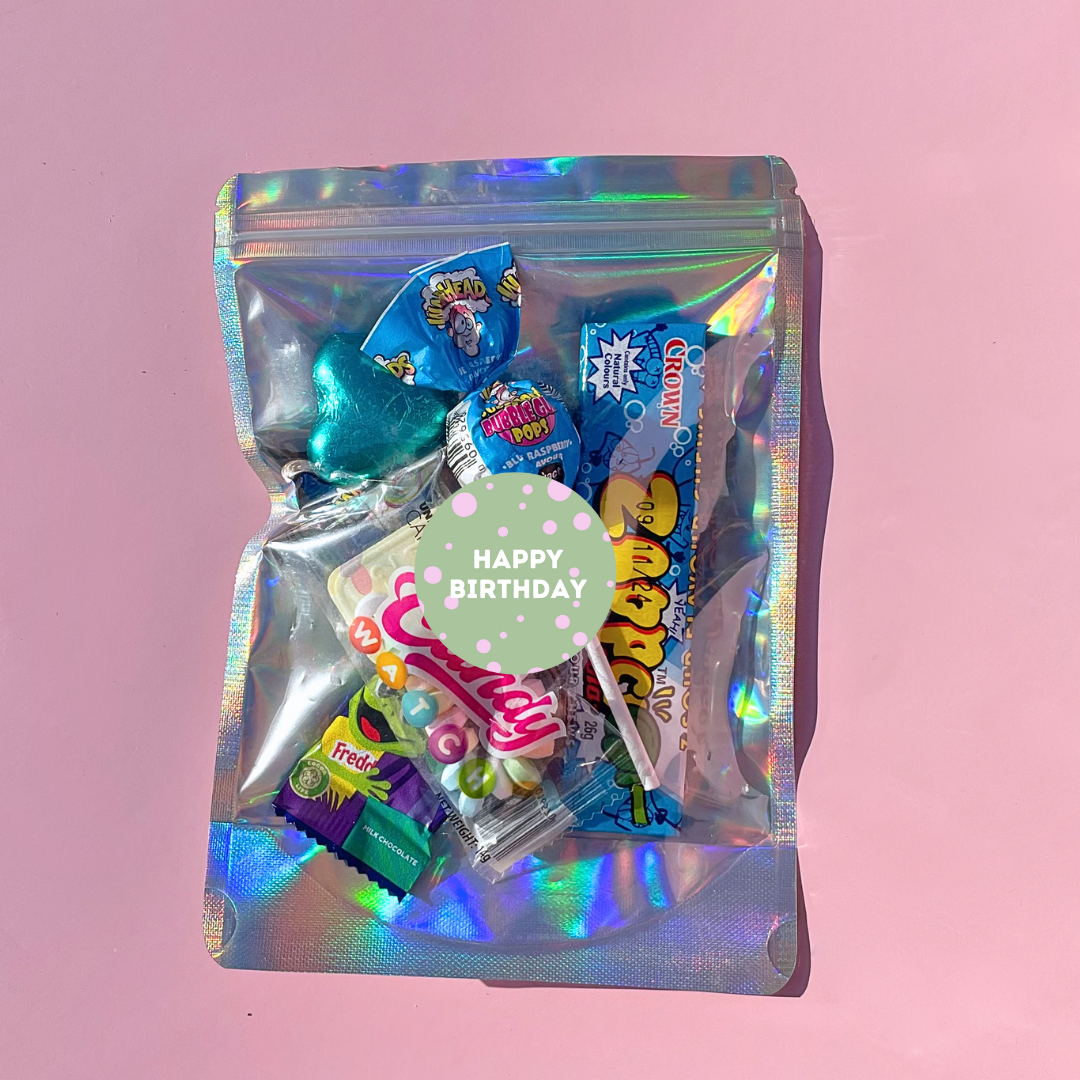 Blue Treat Lolly Bag Happy Birthday