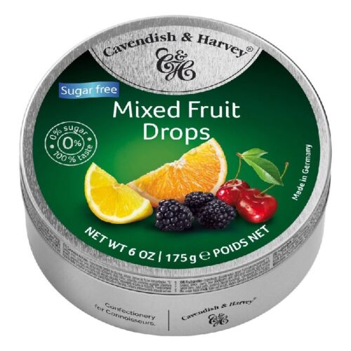 Cavendish & Harvey Travel Tin - Sugar Free Fruit Drops 175g