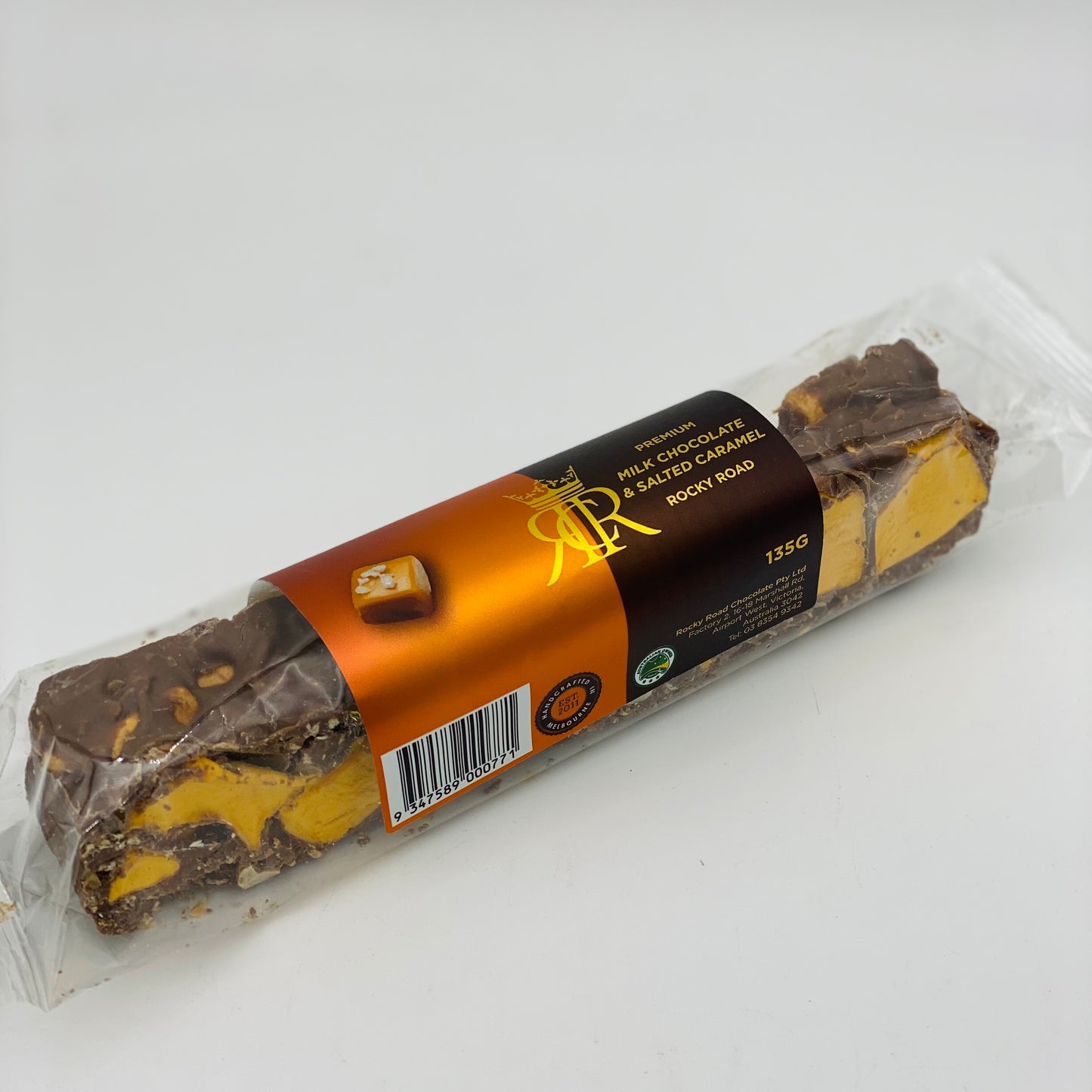 Premium Milk Chocolate and Salted Caramel Rocky Road 135g