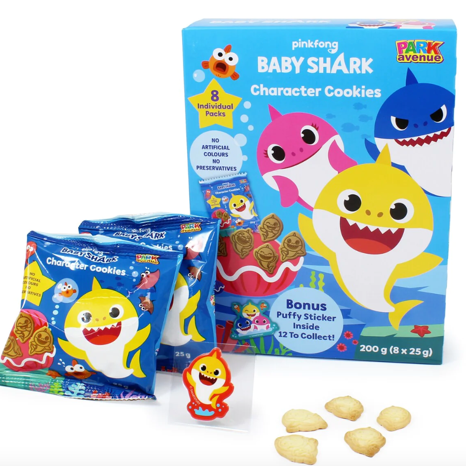 Baby Shark Character Cookies / 8 pack