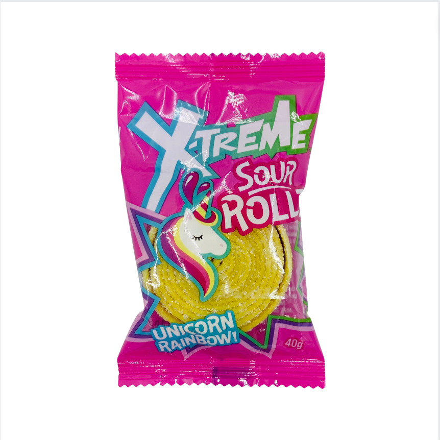 Unicorn Rainbow X-treme Sour Roll / Strawberry