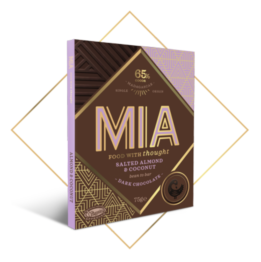 MIA Salted Almond & Coconut Dark Chocolate Block 75g