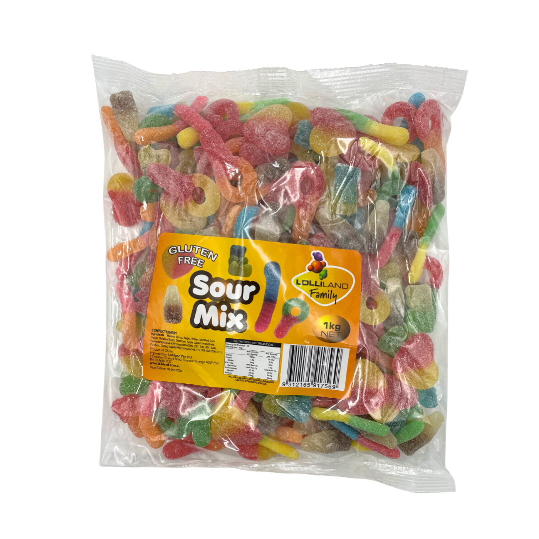 Lolliland Sour Lollies Mix - 1kg bag
