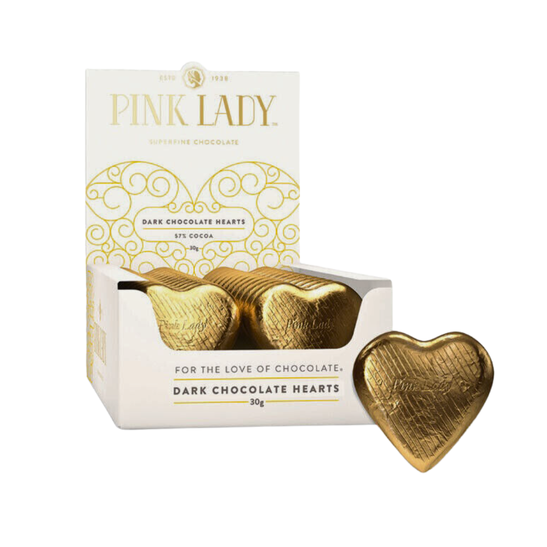 Single Hearts 30g - Dark Chocolate / Pink Lady