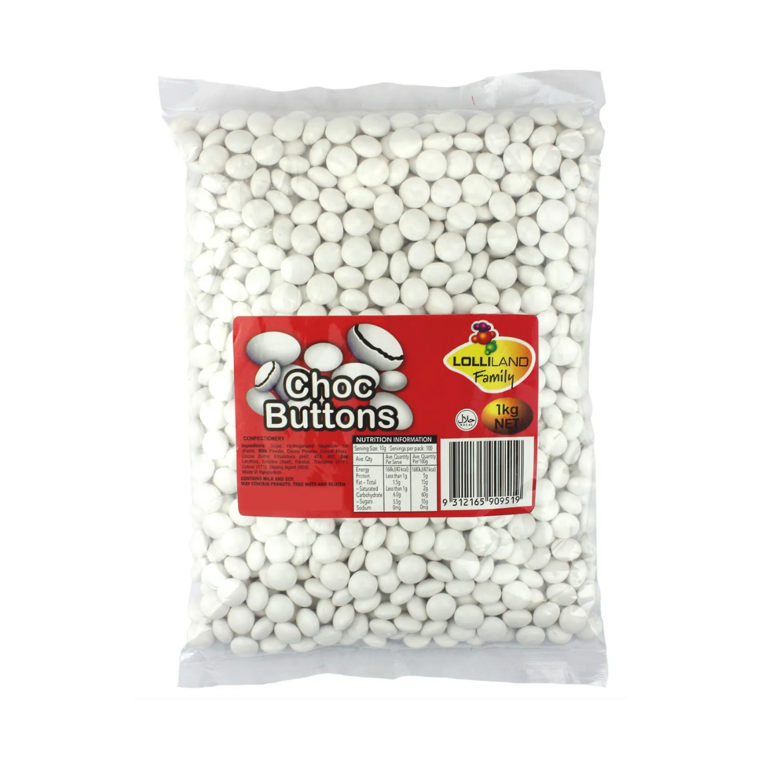 Lolliland White Chocolate Buttons 1kg