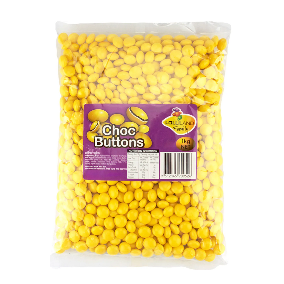 Lolliland Yellow Chocolate buttons 1kg