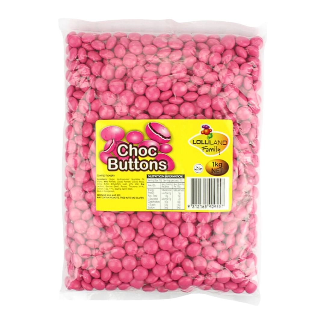 Choc Buttons PINK 1kg