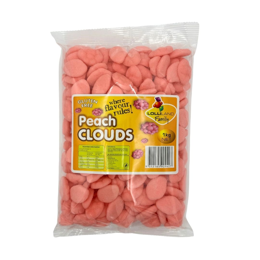 1kg Bag of Peach Cloud Lollies
