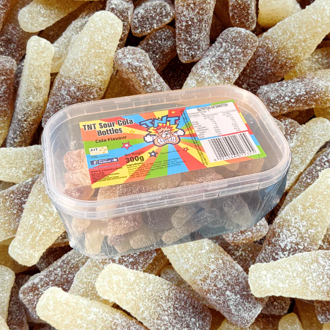 TNT Sour Cola Bottles Tub 300g