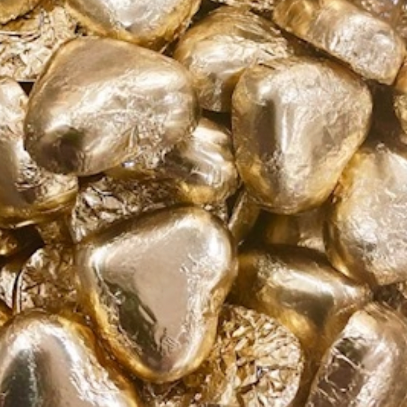 Milk Chocolate Love Hearts Gold - 1kg
