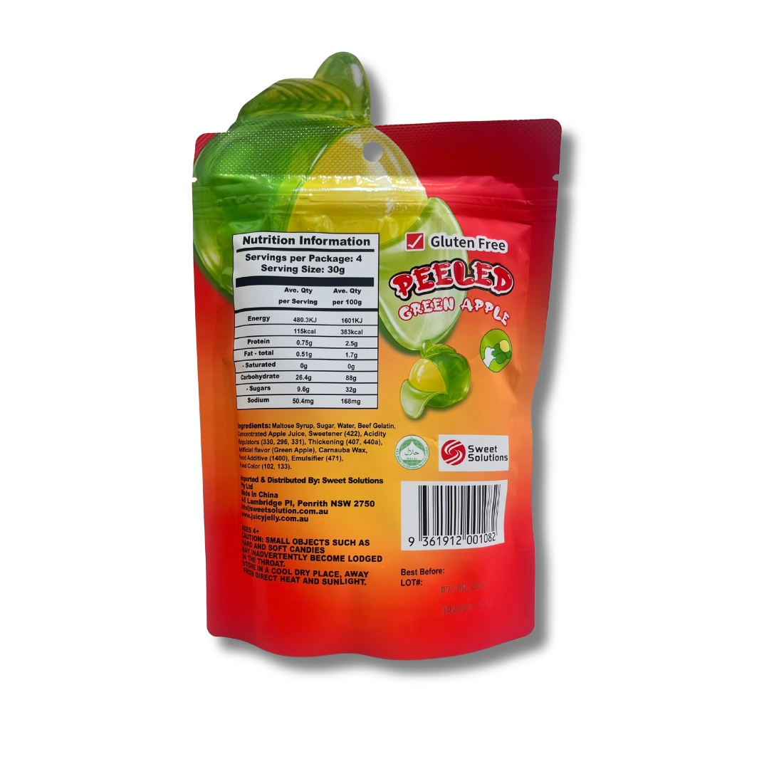 Peeled Gummy Green Apple 120g