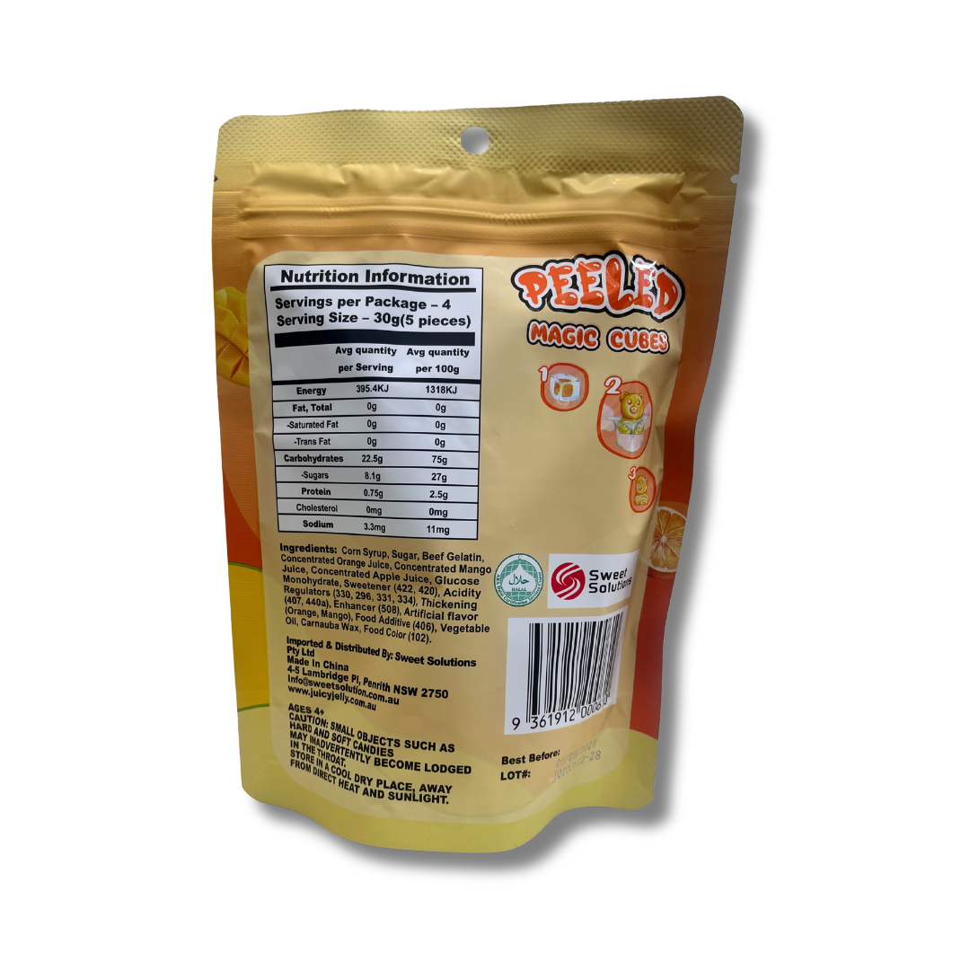 Peeled Magic Cubes Orange & Mango 120g