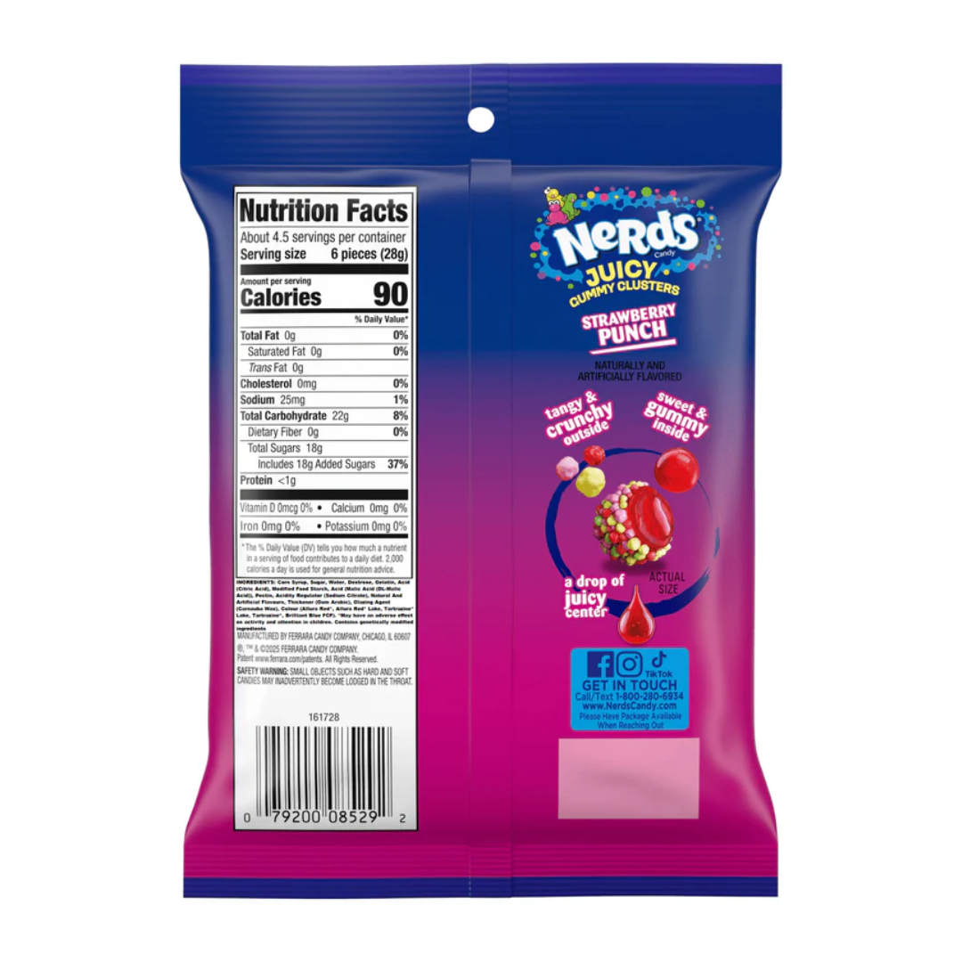Nerds juicy gummy clusters strawberry punch 127g