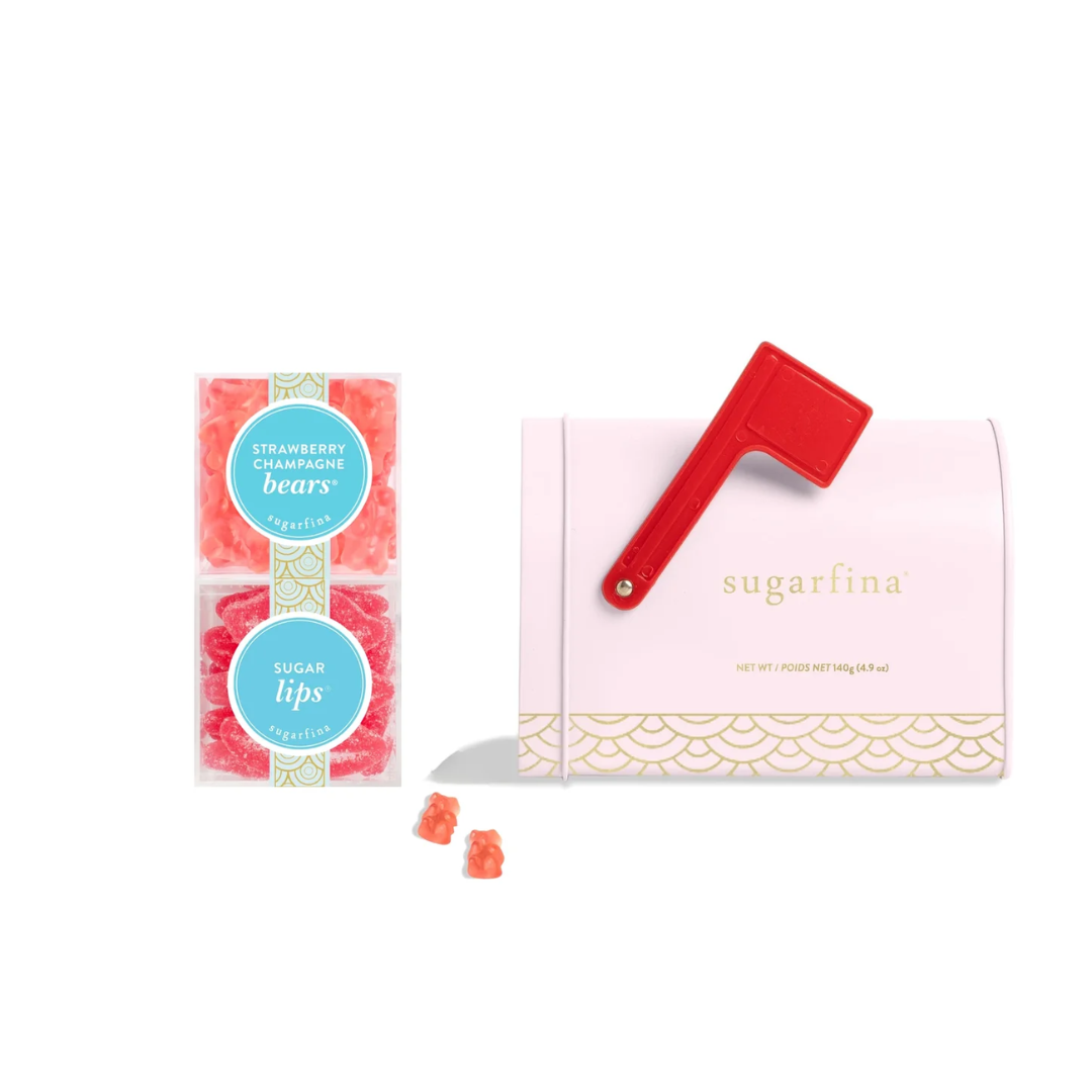 Sugarfina perfectly Pink Mailbox 2-piece bento gift set 445g