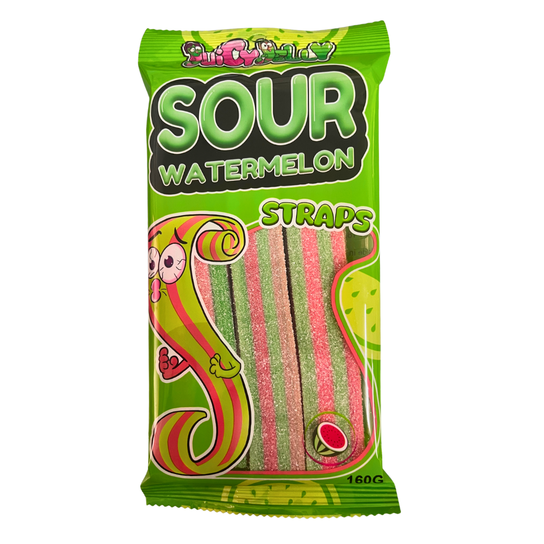 Juicy Jelly Sour Watermelon Straps 160g
