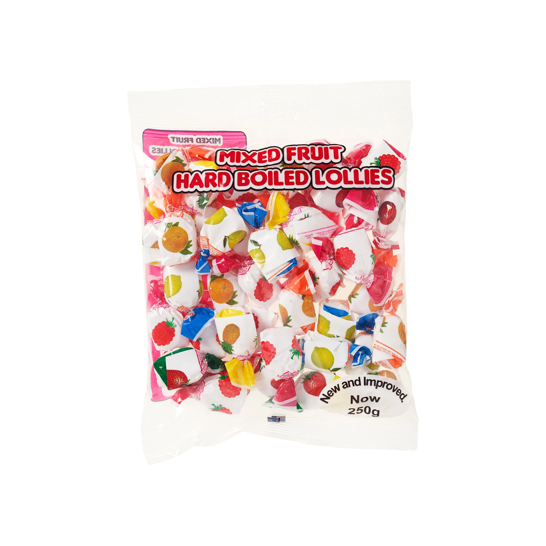 Mixed fruit hard boiled lollies 250g