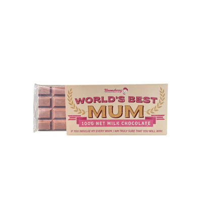 World's Best Mum Milk Chocolate Block 100g