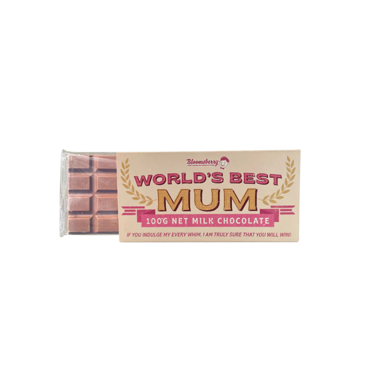 World's Best Mum Milk Chocolate Block 100g