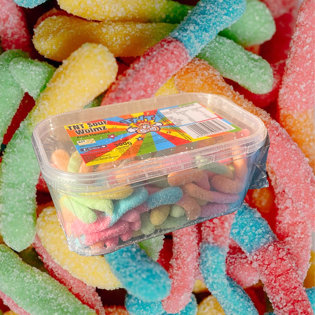 TNT Sour Worms Tub 300g