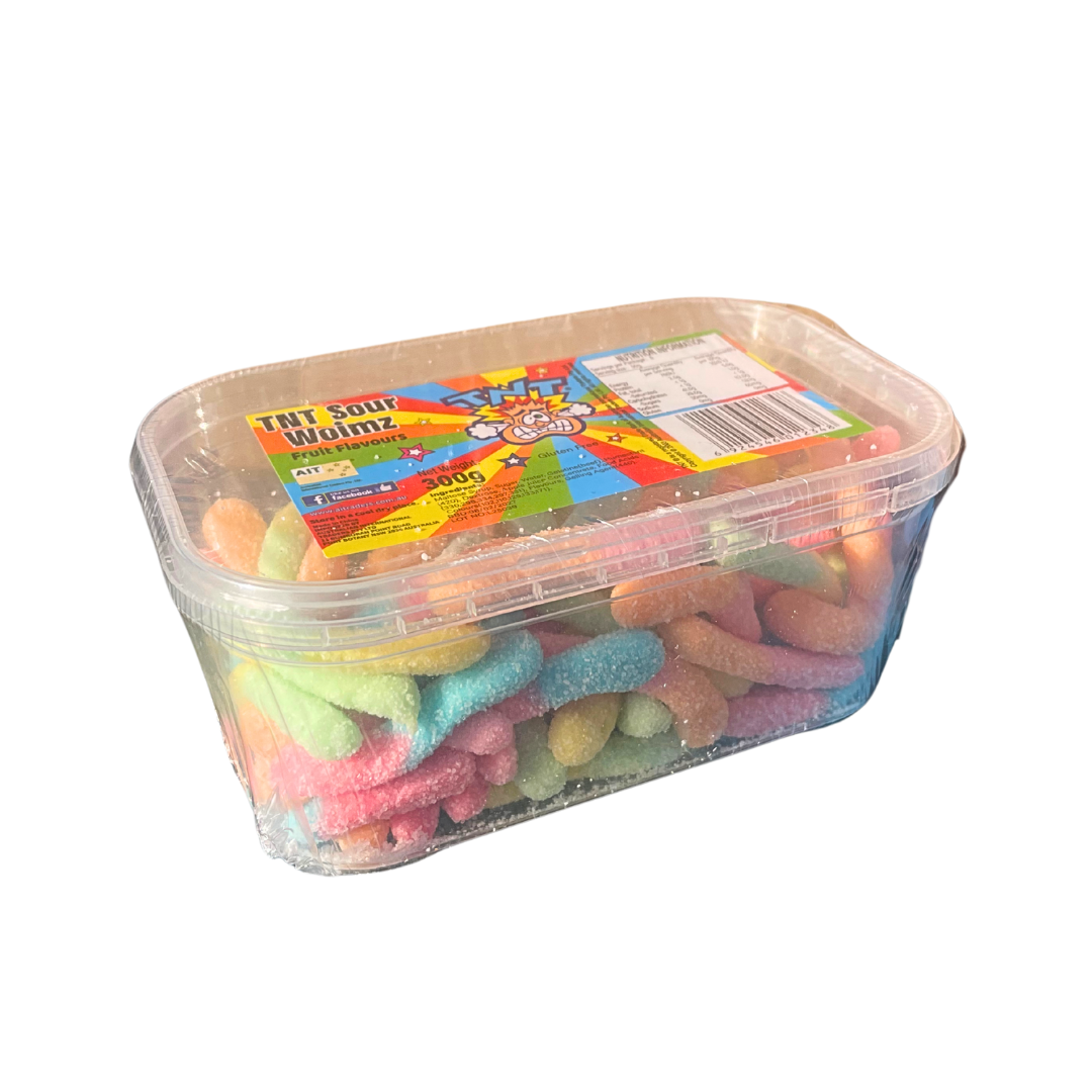 TNT Sour Worms Tub 300g