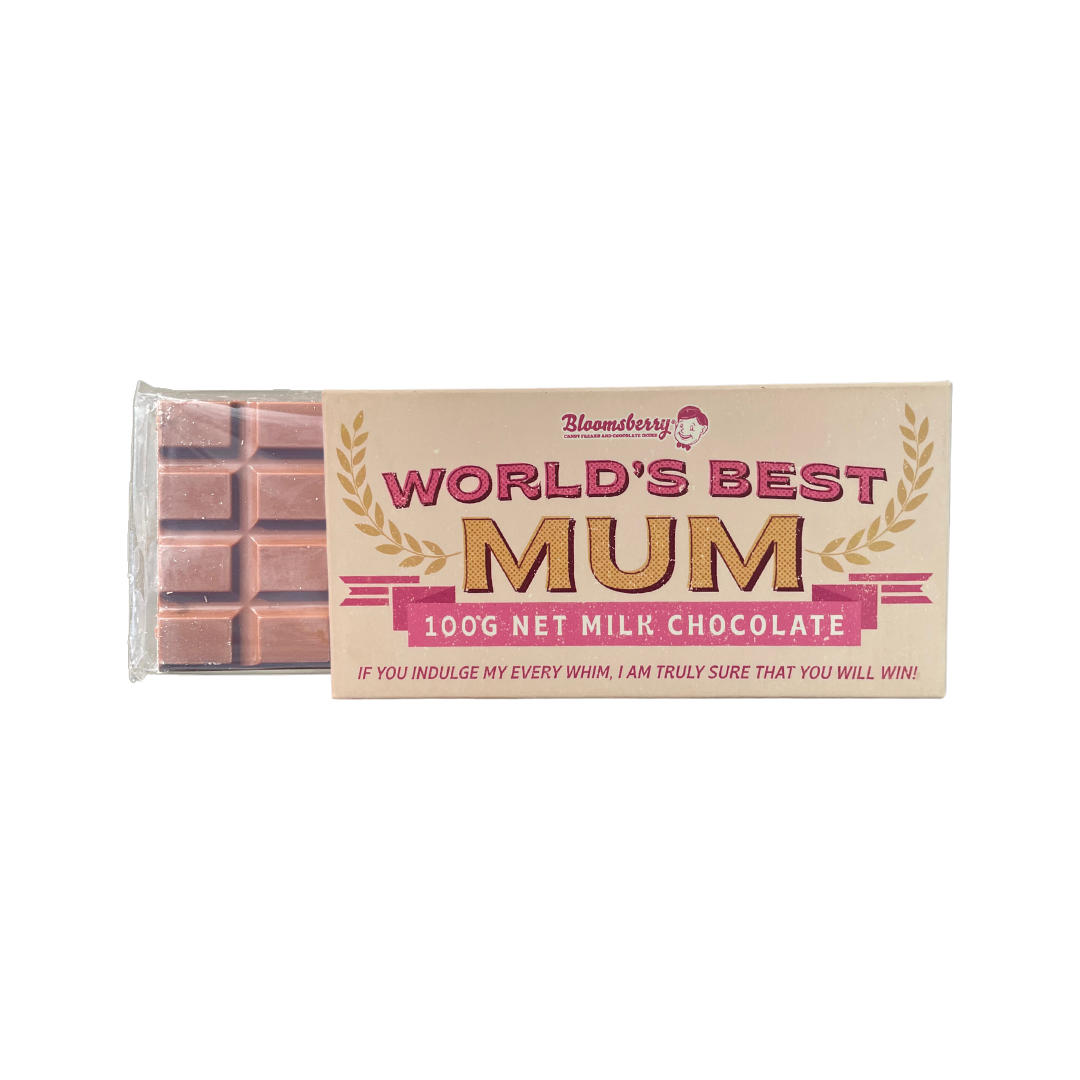 World's Best Mum Milk Chocolate Block 100g