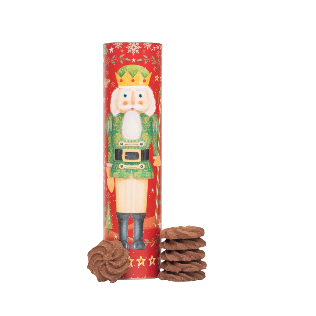 Farmhouse Biscuits Christmas Tube - Dark Chocolate Biscuits 300g