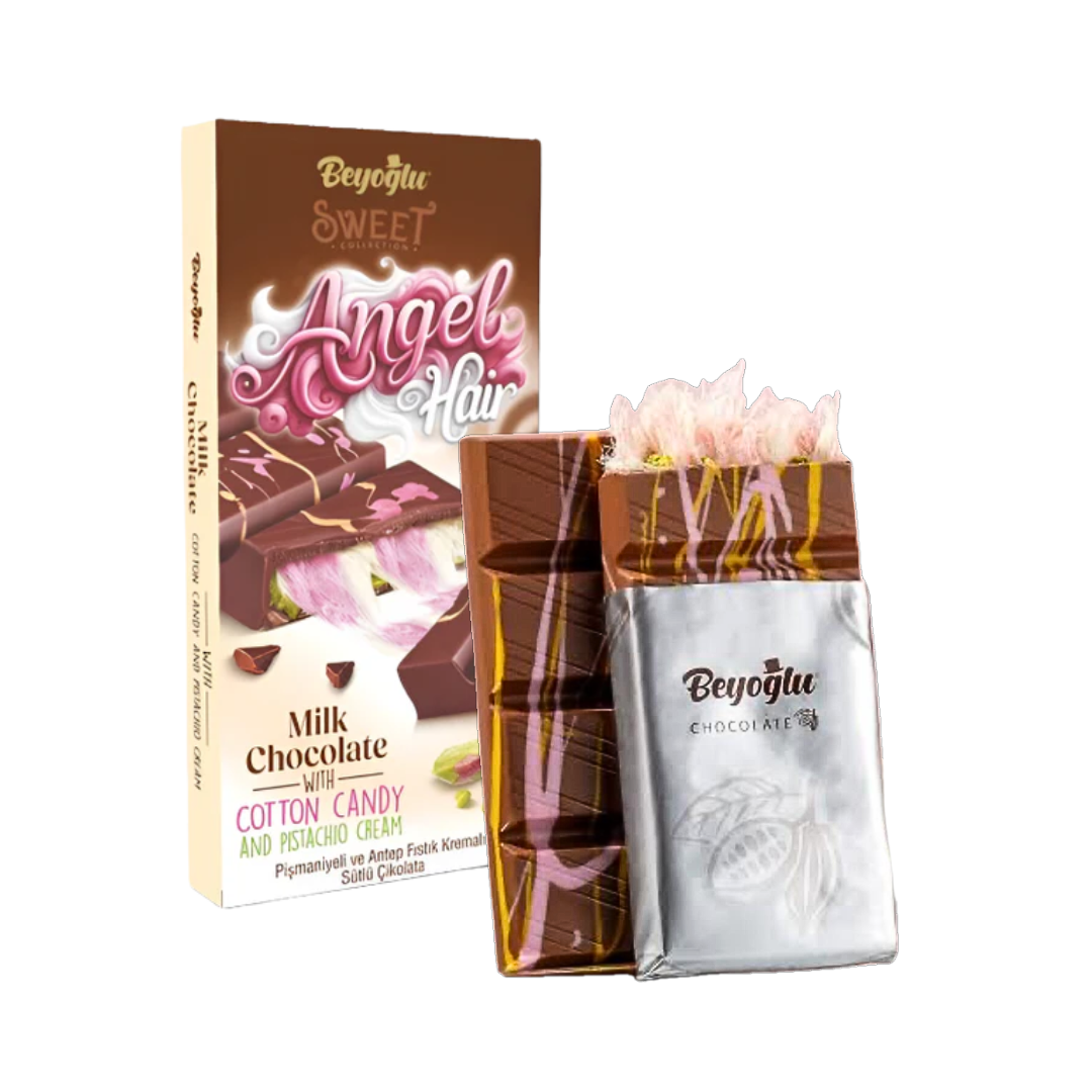 Angel Hair Dubai Chocolate - Milk Chocolate, Pistachio & Fairy Floss 200g
