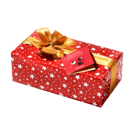 Belgain Chocolates in Wrapped Box Red Stars