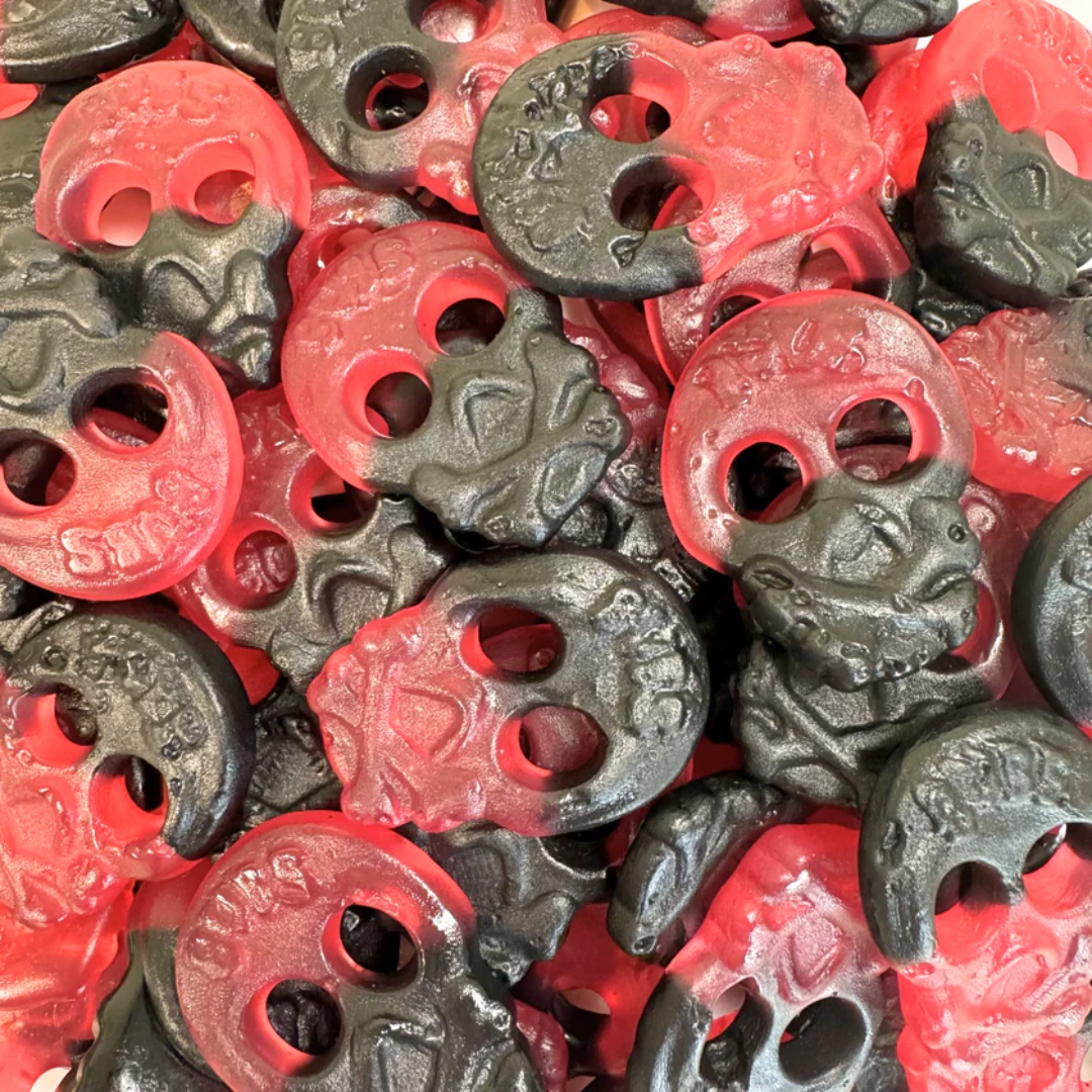 Bub's Raspberry & Licorice Skulls 90g