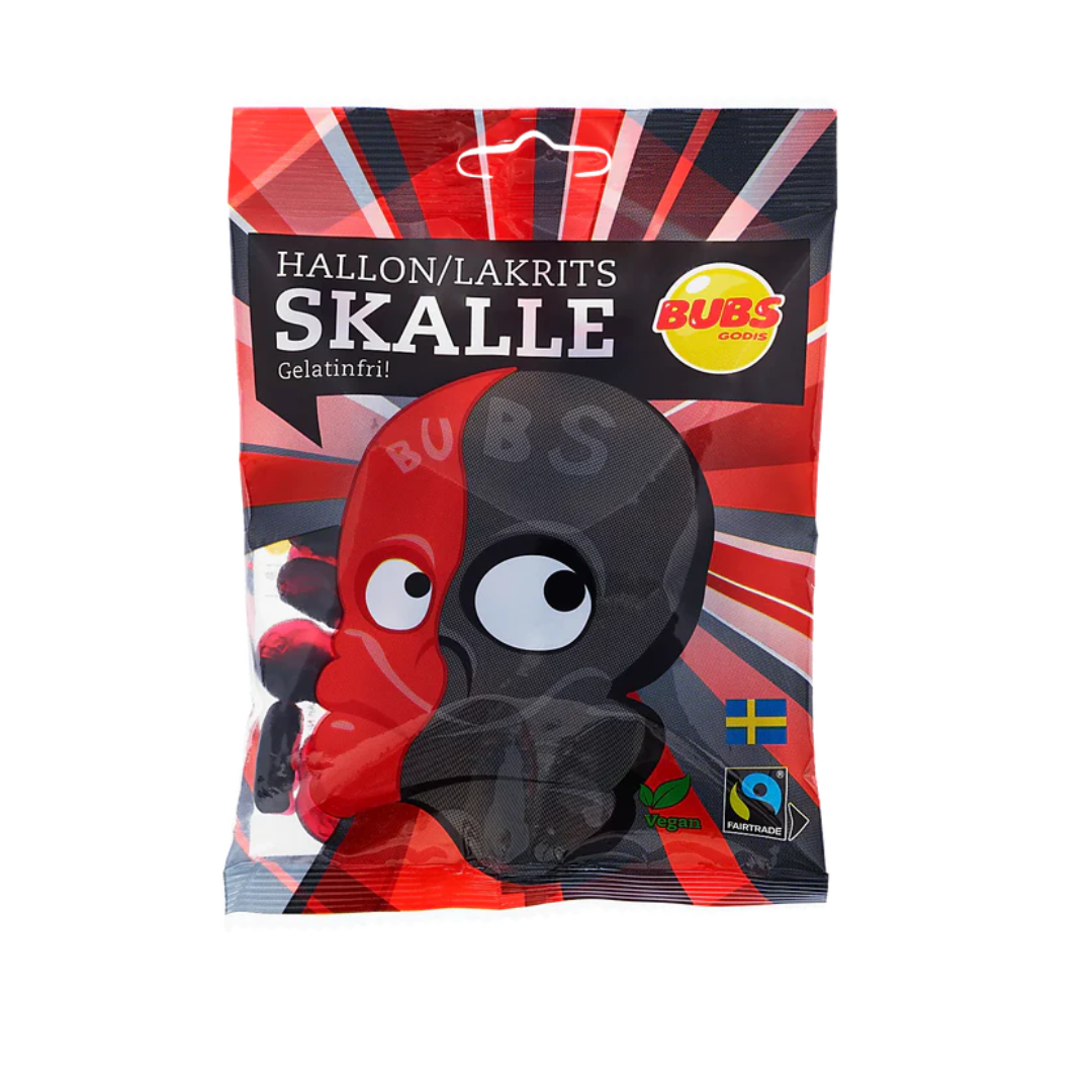 Bub's Raspberry & Licorice Skulls 90g