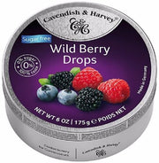 Cavendish & Harvey Travel Tin - Sugar Free Wild Berry Drops 175g
