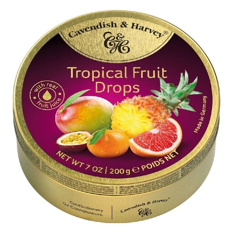 Cavendish & Harvey Travel Tin - Tropical Fruit Drops 200g