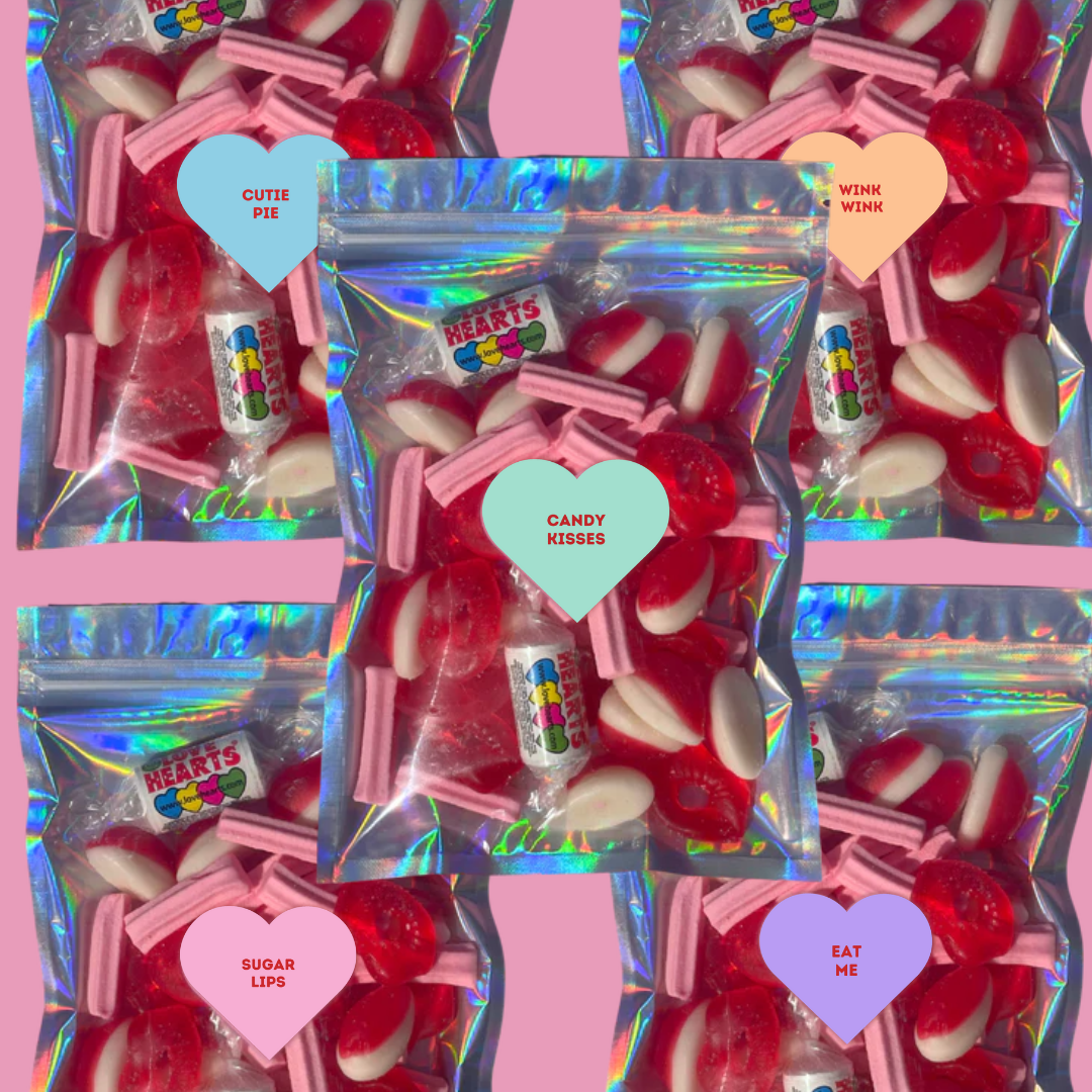 Candy Heart Valentine's Day Lolly Bags - Large