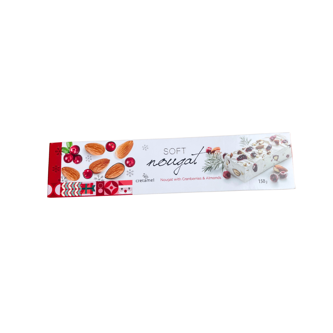 Cretamel Soft Nougat with Cranberries & Almonds 150g Box