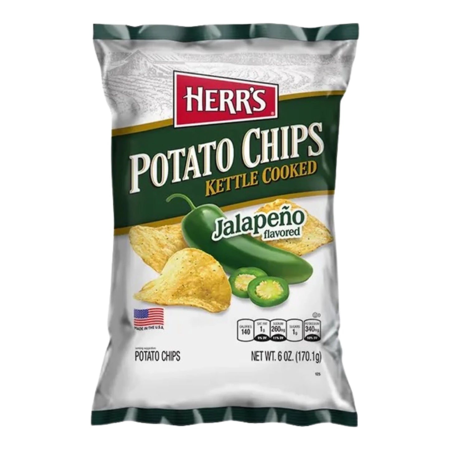 Herr's Potato Chips - Jalapeno flavoured 142g
