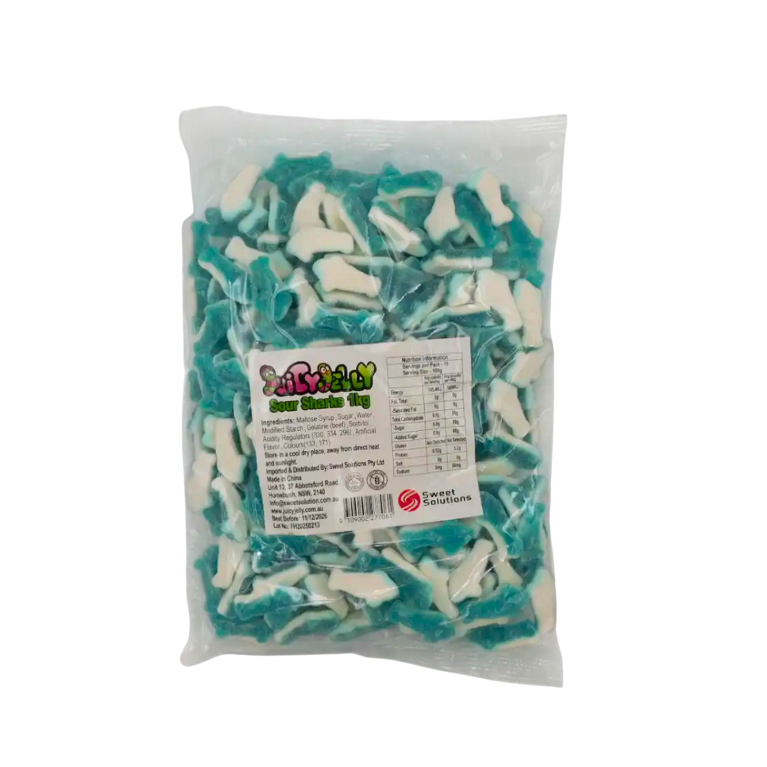 Juicy Jelly Sour Blue Sharks 1kg