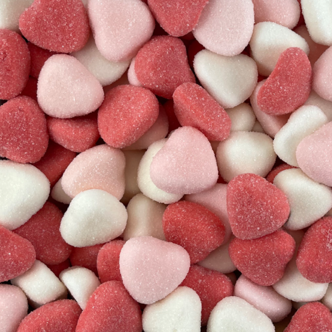 Juicy Jelly Sour Pink & White Hearts 1kg