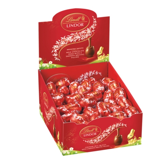 Lindor Milk Chocolate Easter Eggs Box - 100 x 18g - 1.8kg