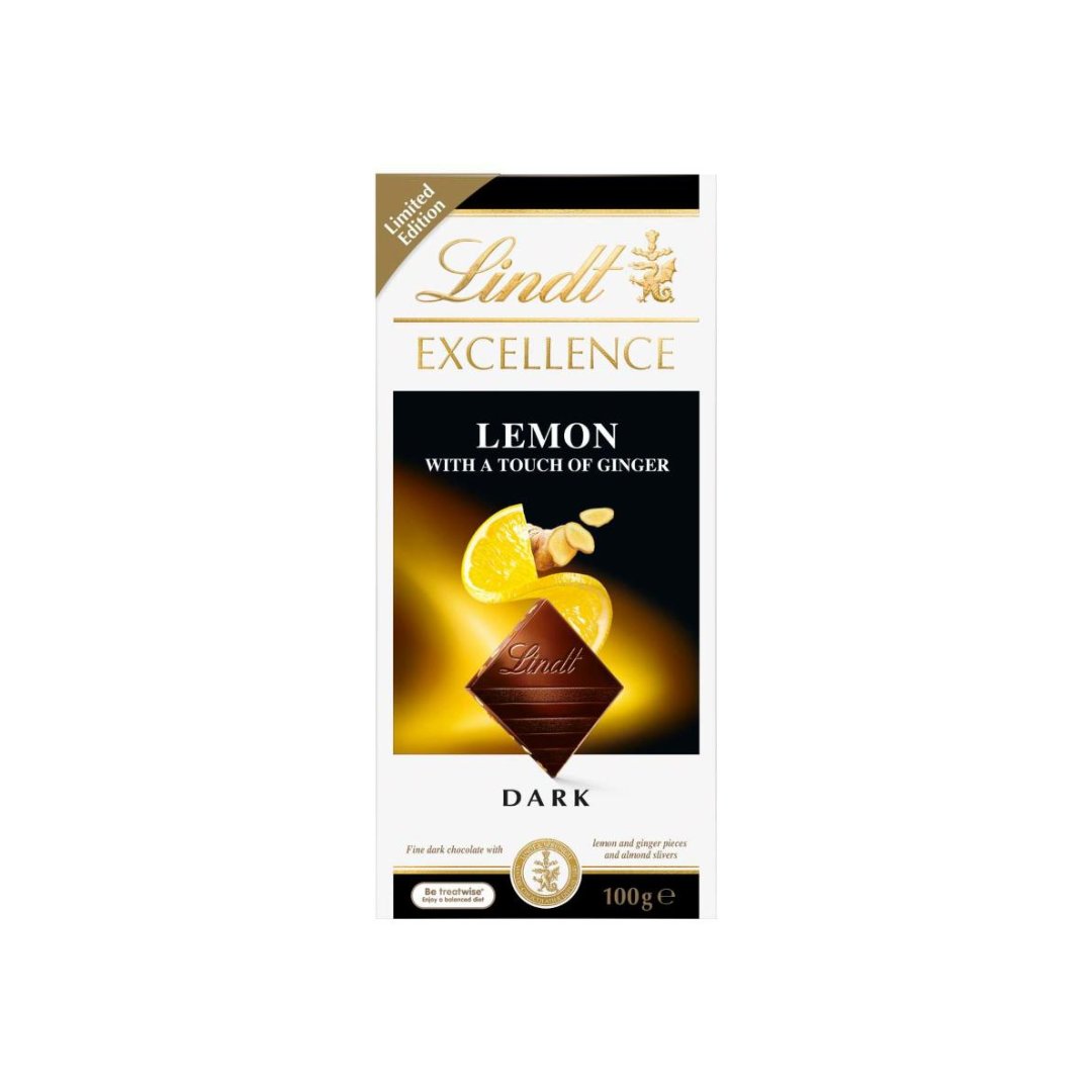 Lindt excellence lemon & ginger 100g