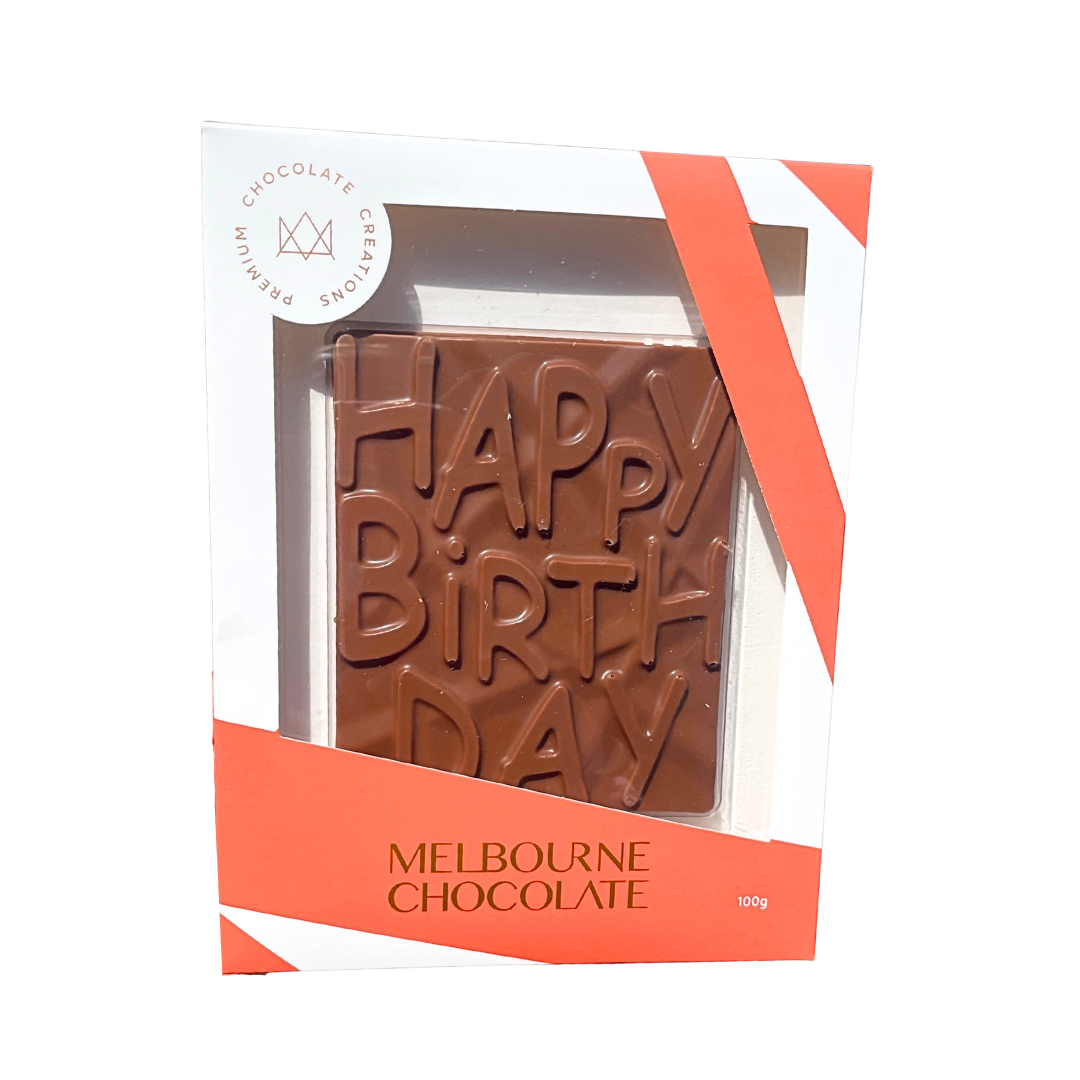 Melbourne Chocolate Happy Birthday Block - 100g