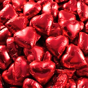 Mini Milk Chocolate Love Hearts in Red Foil – 500g (70 x 7g hearts)