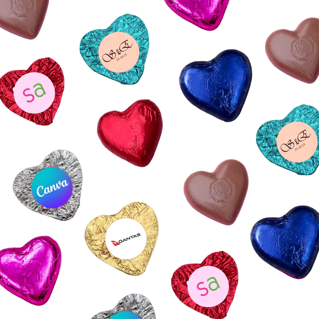 Personalised Milk Chocolate Heart - Mini 3.5cm 8g (min 50)