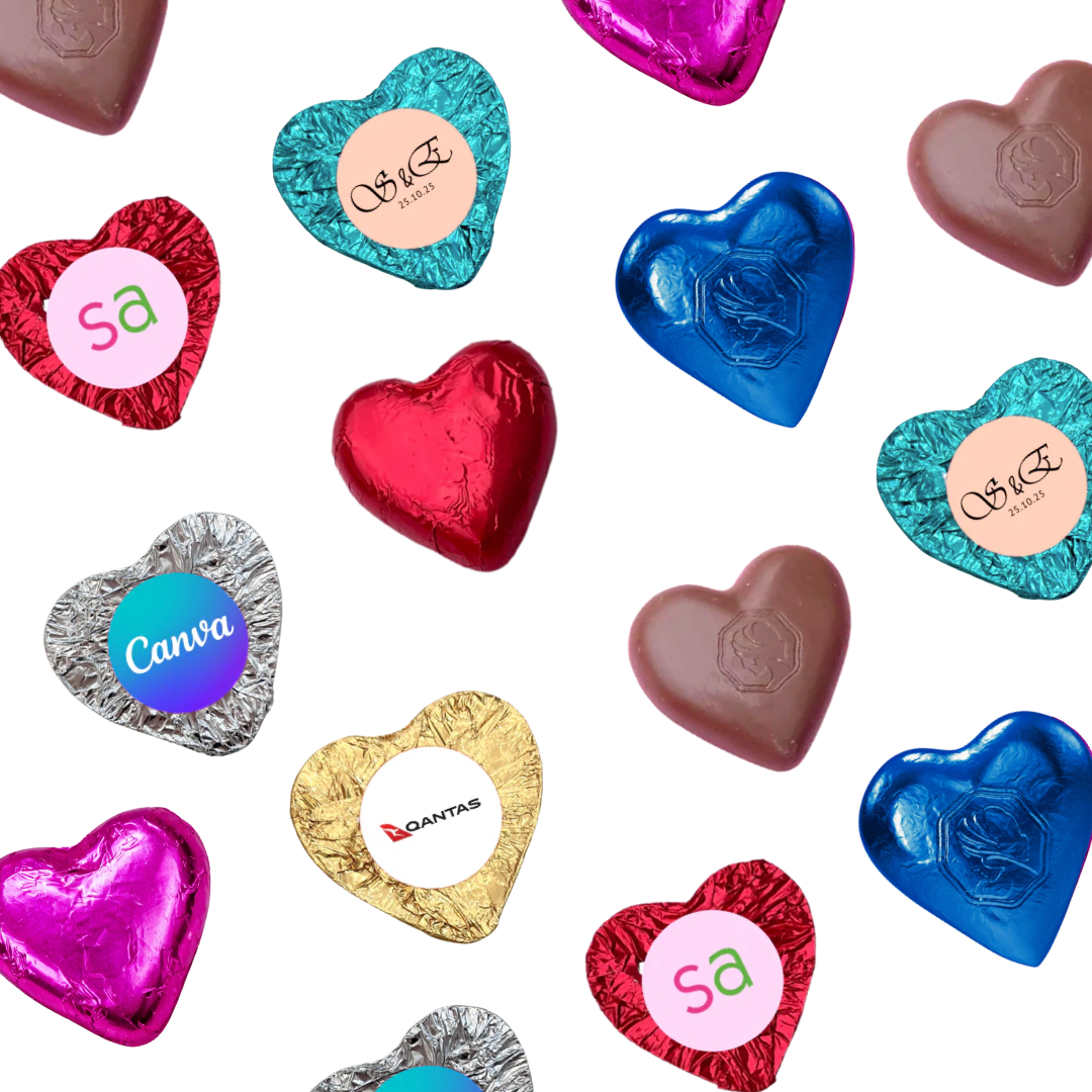 Personalised Milk Chocolate Heart - Mini 3.5cm 8g (min 50)