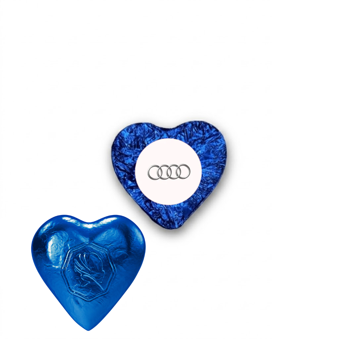 Personalised Milk Chocolate Heart - Mini 3.5cm 8g (min 50)