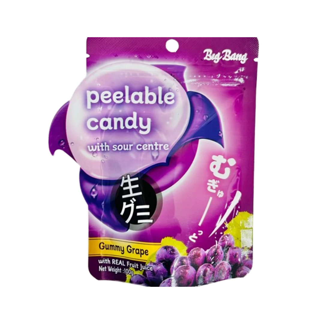 Peelable Gummy With Sour Centre - Gummy Grape 100g