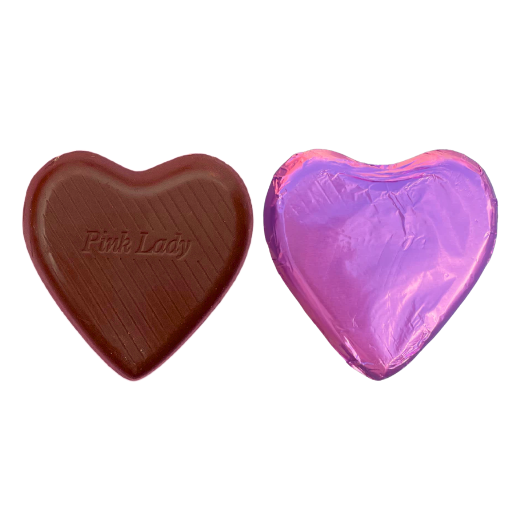 Personalised Premium Milk Chocolate Heart - Large 6.5cm 30g (Min 24)