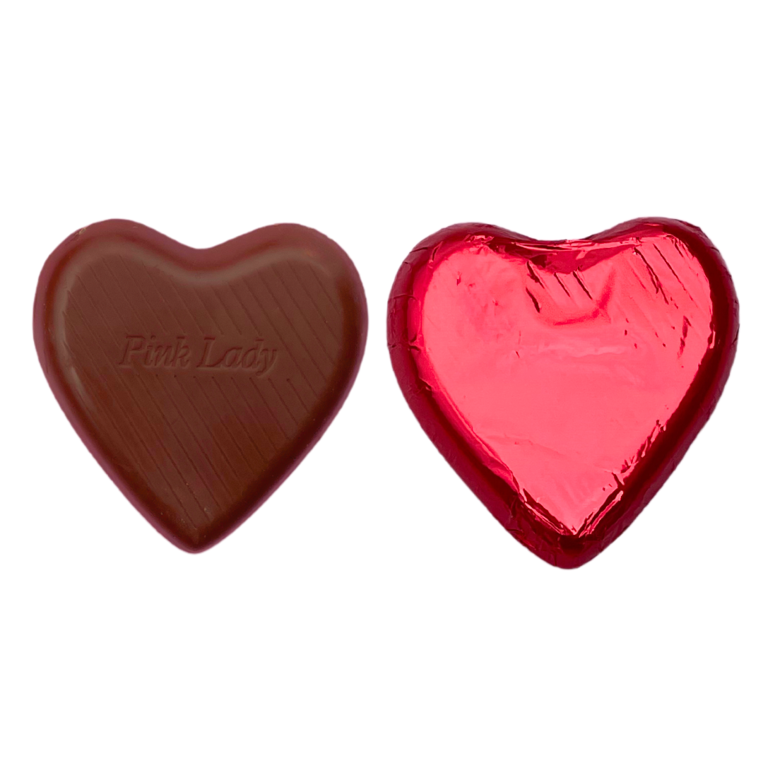 Personalised Premium Milk Chocolate Heart - Large 6.5cm 30g (Min 24)