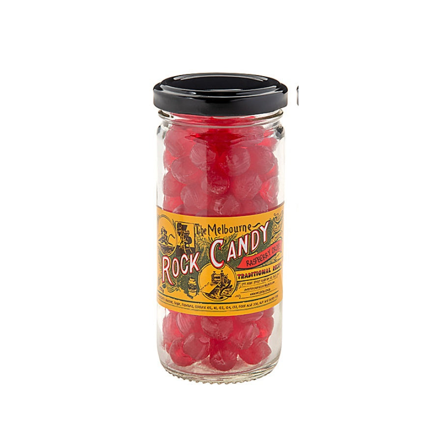 The Melbourne Rock Candy Company - Raspberry Drops 170g Jar